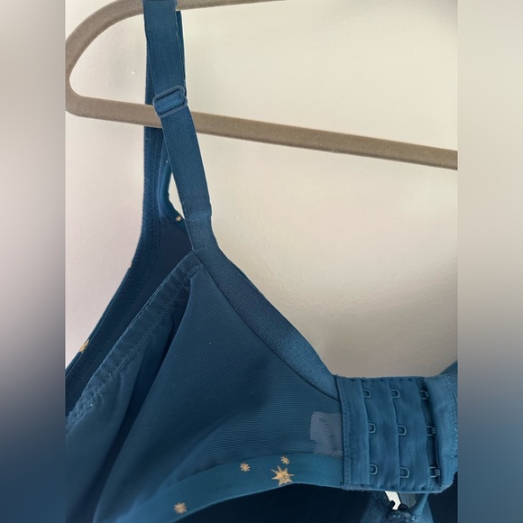 Cacique full coverage Underwire Push Up Sexy Bra in Blue Shooting Stars Sz 42DD - Picture 6 of 10